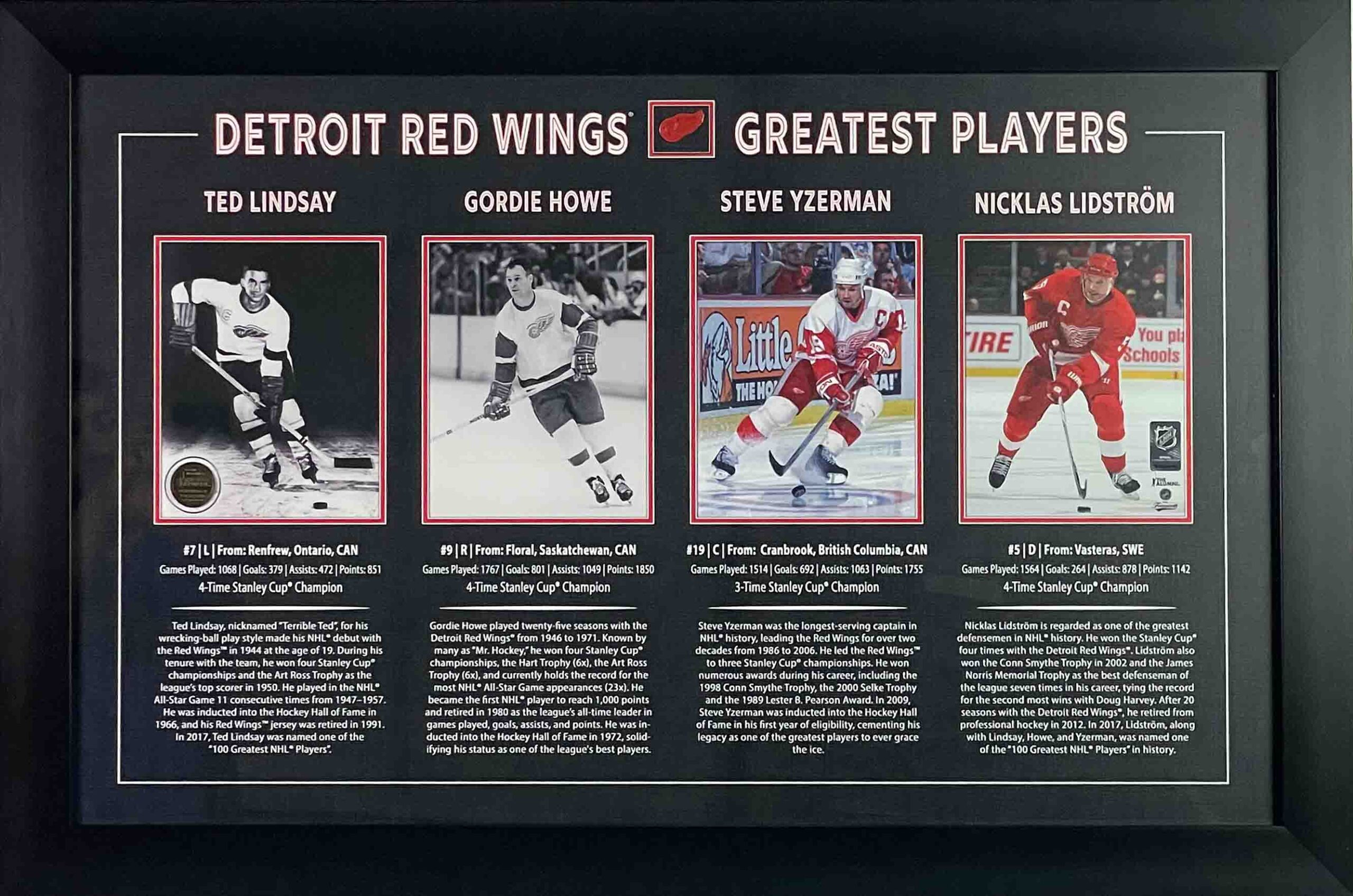 Detroit Red Wings Greatest Players Collage